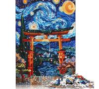 Puzzle Torii Gate Stary Night Art 520 pezzi Relax Challenge Toy Puzzle difficili per donne e uomini 520 pezzi (52x38 cm)