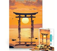 Puzzle Torii Gate Sunset da 1000 pezzi per ragazzi, gioco di logica e puzzle da assemblare, divertente, con taglio di precisione, regalo elegante 38x26cm