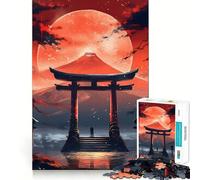 Puzzle Torii Gate View Mt Fuji da 1000 pezzi per ragazzi, gioco di memoria, per interni, con motivo Babbo Natale e desideri 50x75cm