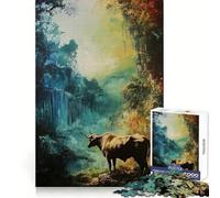 Puzzle "Toro nella foresta mistica" per adulti, 1000 pezzi, allenamento della memoria, fuga rilassante, taglio perfetto, regalo di compleanno (50x75cm)