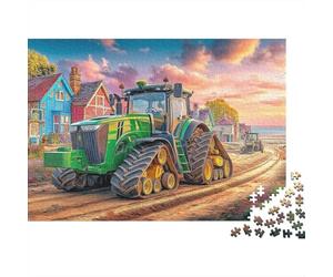 Puzzle Tractor on Dirt Road 1000 Pezzi Rural Farm Scene Art - Giochi Educativi E Decorazione Casa, Divertente Sfida, Per Adulti 38x26cm/1000pcs