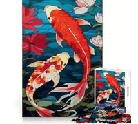 Puzzle tradizionale giapponese con carpe koi da 1000 pezzi per adulti e ragazzi, ideale per allenare la mente, creare un'atmosfera rilassante, tagliato al laser e perfetto come regalo (50x75cm)