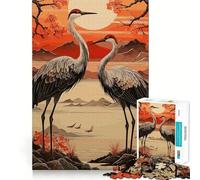 Puzzle tradizionale giapponese con cicogne, 1000 pezzi, per ragazzi, gioco di logica semplice, svago facile, taglio perfetto, regalo di compleanno 38x52cm