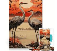 Puzzle tradizionale giapponese da 1000 pezzi con cicogne, ideale per ragazzi, un gioco intelligente e un'occasione per stare insieme, un'opera d'arte da assemblare 38x26cm