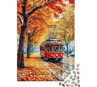 Puzzle Tram Autunnale Strada d'Autunno, 1000 pezzi carta riciclata over 12 anni, puzzle estremamente difficile stimolante 38x26cm/1000pcs