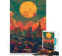 Puzzle "Tramonto a Bangkok, Thailandia" per ragazzi, 1000 pezzi, attività per allenare la mente, ideale per le vacanze 50x75cm