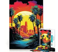Puzzle "Tramonto a Cali, California" da 1000 pezzi per adolescenti, ideale per migliorare la memoria, rilassarsi e divertirsi, con tagli netti e opere d'arte da collezione 38x52cm
