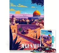 Puzzle "Tramonto a Gerusalemme" da 1000 pezzi per ragazzi, giocattolo intelligente per la casa, taglio preciso, regalo premuroso 38x52cm