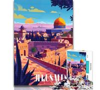 Puzzle Tramonto a Gerusalemme per adolescenti 1000 pezzi, giocattoli educativi per l'apprendimento, giochi per famiglie, migliorano l'amore tra coppie, 26x38cm