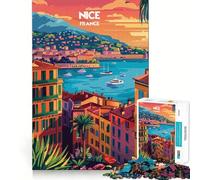 Puzzle "Tramonto a Nizza" da 1000 pezzi per ragazzi, ideale per migliorare la memoria, rilassarsi e divertirsi, con tagli netti e dettagliati Pezzo da collezione 38x52cm