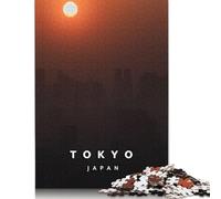 Puzzle Tramonto a Tokyo, decorazione unica per la casa, puzzle in cartone riciclato al 100%, per adulti e bambini, regali di Natale, 1000 pezzi (75x50 cm)