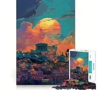 Puzzle "Tramonto ad Atene, Grecia" per ragazzi, 1000 pezzi, attività per allenare la mente, ideale per le vacanze 38x26cm