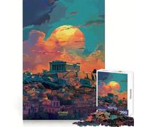 Puzzle "Tramonto ad Atene, Grecia" per ragazzi, 1000 pezzi, attività per allenare la mente, ideale per le vacanze 38x26cm