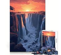 Puzzle "Tramonto alle Cascate Vittoria" per ragazzi, 1000 pezzi, gioco intelligente per il tempo libero, taglio preciso, regalo stagionale 50x75cm