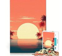 Puzzle "Tramonto all'orizzonte" per ragazzi, 1000 pezzi, gioco di logica, divertente e rilassante, con bordi lisci, ideale come regalo di compleanno 50x75cm