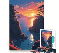 Puzzle "Tramonto all'orizzonte" per ragazzi, 1000 pezzi, gioco di logica, divertente e rilassante, con bordi lisci, ideale come regalo di compleanno 38x26cm