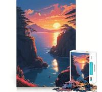 Puzzle "Tramonto all'orizzonte" per ragazzi, 1000 pezzi, stimola la memoria, ideale per il tempo libero, con bordi puliti e un regalo perfetto 50x75cm