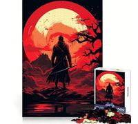 Puzzle "Tramonto dei Samurai in Giappone" per ragazzi, 1000 pezzi, stimola la memoria, rilassante e divertente, taglio di alta qualità, regalo elegante (38x52cm)