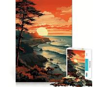 Puzzle "Tramonto e Bellezza" per adolescenti, 1000 pezzi, gioco intelligente per il tempo libero, taglio preciso, regalo stagionale 38x52cm