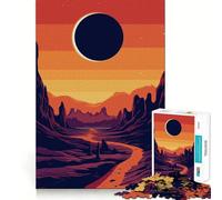 Puzzle "Tramonto ed eclissi" per adulti, 1000 pezzi, gioco di logica, divertente da assemblare, taglio preciso, regalo memorabile 38x26cm