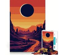 Puzzle "Tramonto ed eclissi" per ragazzi, 1000 pezzi, rompicapo rilassante, divertente, artistico, da assemblare, un regalo perfetto 38x52cm
