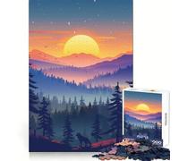 Puzzle "Tramonto nella natura selvaggia" per adolescenti, 1000 pezzi, gioco cognitivo, hobby tranquillo, bordo premium, regalo di Natale 38x26cm