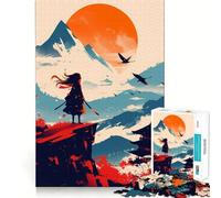 Puzzle "Tramonto Samurai" per adulti, 1000 pezzi, gioco di abilità mentale, hobby tranquillo, design, assemblaggio, regalo per le vacanze (38x26cm)