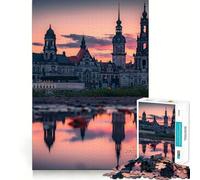Puzzle Tramonto su Dresda per ragazzi, 1000 pezzi, ideale per migliorare la memoria, per il tempo libero a casa, con bordi precisi, 38x52cm