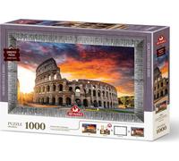Puzzle tramonto sul Colosseo con colla e cornice 1000 pezzi