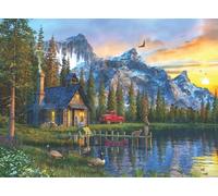 Puzzle Tramonto sul Cottage 1000 Pezzi