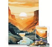 Puzzle "Tramonto sul fiume nella gola tranquilla" per adolescenti, 1000 pezzi, sfida intelligente, passatempo rilassante, chiusura di sicurezza, regalo di Natale (38x26cm)