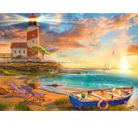 Puzzle Tramonto sulla baia con il Faro 1000 pezzi