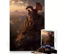 Puzzle "Tramonto sulla Fortezza dei Draghi" per ragazzi, 1000 pezzi, gioco cognitivo, hobby tranquillo, bordo premium, regalo di Natale 38x52cm