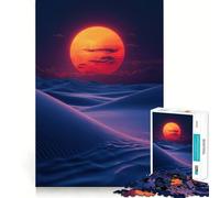 Puzzle "Tramonto sulle dune di sabbia blu" per ragazzi, 1000 pezzi, gioco di logica e divertimento, bordi lisci, regalo di compleanno 50x75cm