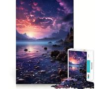 Puzzle "Tramonto sulle montagne" da 1000 pezzi per ragazzi, gioco di logica stimolante per attività domestiche, bordi trasparenti, regalo prezioso 38x52cm