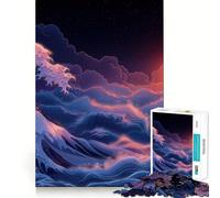Puzzle "Tramonto sull'oceano con un'onda" per ragazzi, 1000 pezzi, gioco di intelletto, evasione rilassante, taglio di qualità, regalo stagionale (50x75cm)
