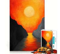 Puzzle "Tramonto tra le scogliere" da 1000 pezzi per ragazzi, gioco di logica e rilassante, con bordi di alta qualità, da collezione 38x52cm