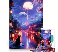 Puzzle "Tranquillità Notturna di Tokyo" da 1000 pezzi per adulti, gioco di logica e rilassamento, taglio preciso, regalo prezioso 50x75cm
