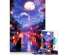 Puzzle "Tranquillità notturna di Tokyo" per ragazzi, 1000 pezzi, gioco cognitivo, hobby rilassante, bordo premium, regalo di Natale 38x52cm