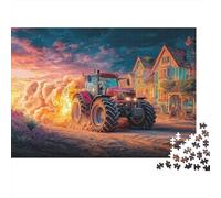 Puzzle Trattore 1000 Pezzi Cartone Premium | in Movimento Estremamente Difficile Adulti/Solo Scena Fantastica Rurale Educativo 38x26cm