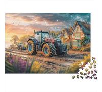 Puzzle Trattore 1000 Pezzi Cartone Spesso | in Scena Rurale Tech Agricola Moderna Molto Difficile Regalo Compleanno/Anniversario Famiglia 38x26cm