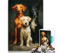 Puzzle "Tre cani" da 2000 pezzi per adolescenti, antistress, sfida difficile, ideale come regalo per tutta la famiglia, 70x100cm