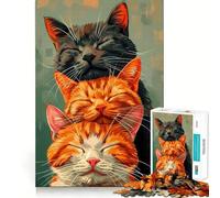 Puzzle "Tre gatti addormentati" da 1000 pezzi per ragazzi, gioco di logica, momento di relax, design di qualità, regalo perfetto 50x75cm
