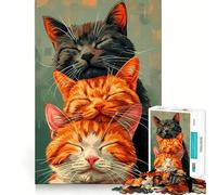 Puzzle "Tre gatti addormentati" per ragazzi, 1000 pezzi per allenare la mente, semplice e divertente da assemblare, un regalo prezioso 38x52cm