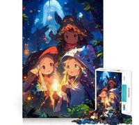 Puzzle "Tre giovani streghe della foresta" da 1000 pezzi per ragazzi, gioco di logica, attività per la casa, bordi trasparenti, regalo prezioso 38x52cm