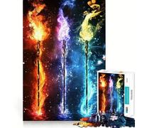 Puzzle Tre Lance Ardenti per ragazzi, 1000 pezzi, per migliorare la memoria, per il tempo libero a casa, con bordi precisi, 50x75cm