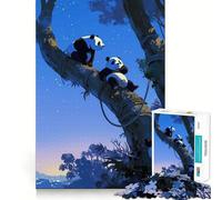 Puzzle Tre panda sugli alberi per ragazzi, 1000 pezzi, per migliorare la memoria, per il tempo libero a casa, con bordi precisi, 50x75cm