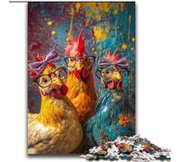 Puzzle "Tre polli" per adolescenti, 2000 pezzi, arte interessante, riduzione dello stress, lista dei desideri con Babbo Natale per età 14 anni (70x100cm)