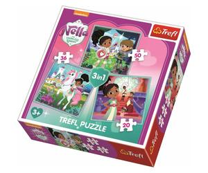 Puzzle trefl Nella, principessa dei cavalieri e il suo mondo 3in1 (20,