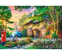 Puzzle TREFL Premium Plus: Ora del tè - Sleepy Lane Cottage 1000 pezzi